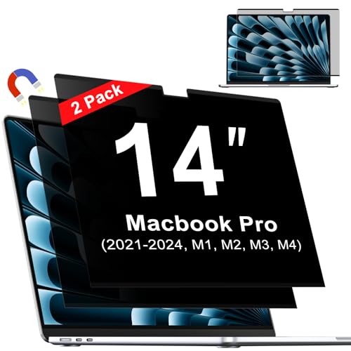 ZOEGAA Magnetic Privacy Screen for Macbook Pro 14 Inch (2021-2026, M1, M2, M3, M4, M5, Pro, Max), Removable Laptop Privacy Screen, Anti Blue Light Glare Filter for Mac Pro 14.2" Laptop Computer - Image 1