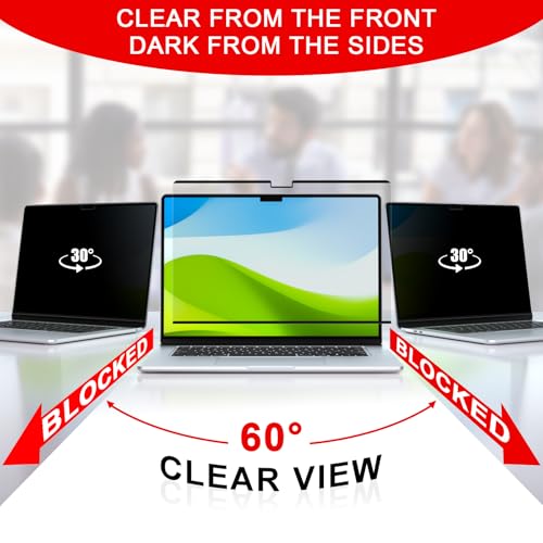 ZOEGAA Magnetic Privacy Screen for Macbook Pro 14 Inch (2021-2026, M1, M2, M3, M4, M5, Pro, Max), Removable Laptop Privacy Screen, Anti Blue Light Glare Filter for Mac Pro 14.2" Laptop Computer - Image 3