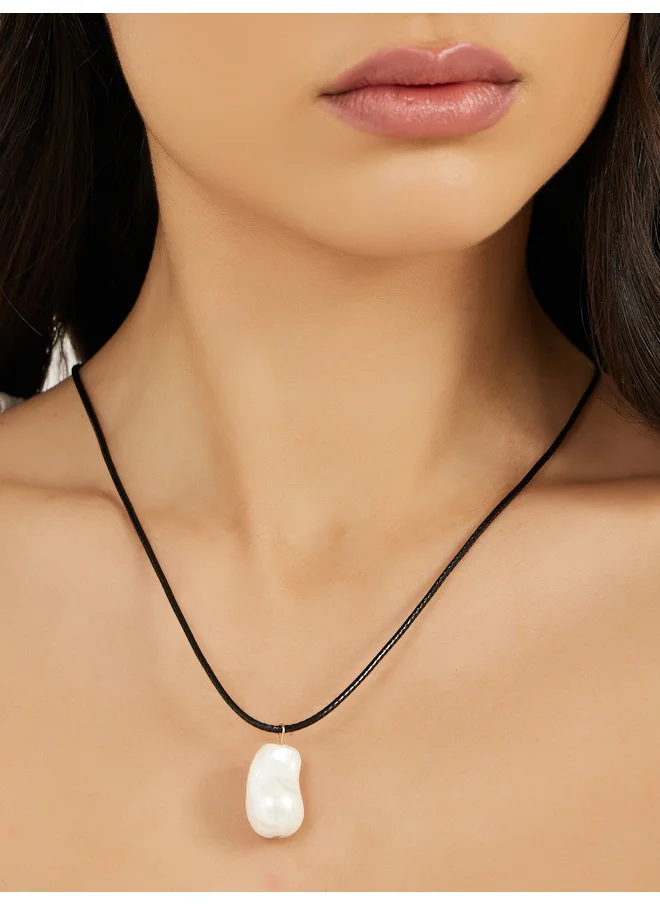 ستايلي Styli Pearl Pendant Necklace on Cord