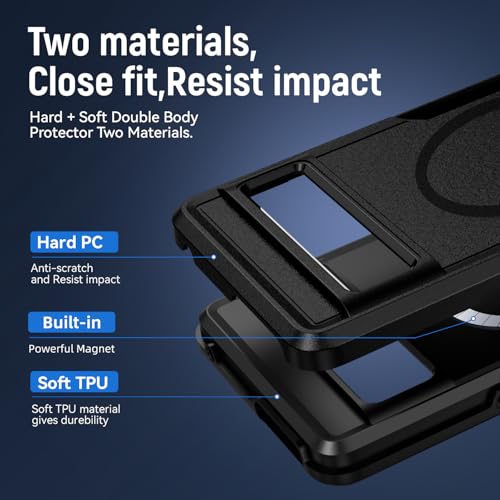 Teayoha for Google Pixel 7 Case,[Compatible with Magsafe] [Military Grade Drop Tested] Shockproof Magnetic Tough Rugged Protective Phone Case -6.4 inch (Black) - Image 3