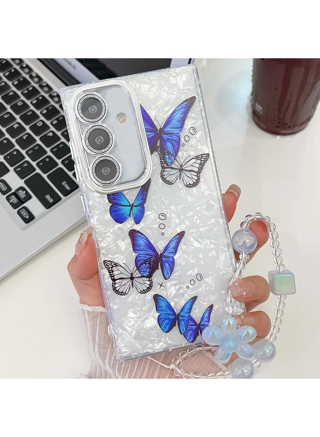 إيروريكس جراب لهاتف Samsung Galaxy A54 5G، جراب هاتف TPU بسوار معصم على شكل فراشة وملمس مطلي، مع غشاء عدسة لامع - Image 1