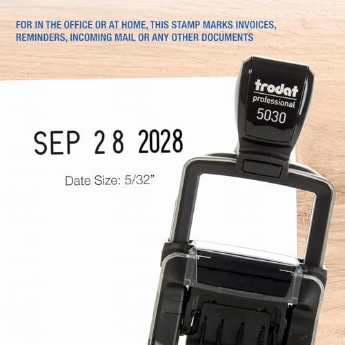 Trodat 5030 Professional 4.0 Date Only Stamp, Self Inking, Impression Size 1-5/8” x 3/8” (Black) - Image 4