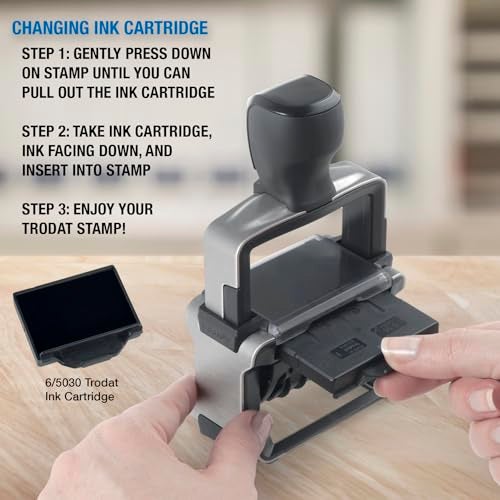 Trodat 5030 Professional 4.0 Date Only Stamp, Self Inking, Impression Size 1-5/8” x 3/8” (Black) - Image 5