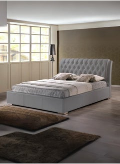 Bed and Mattress Zone California King Tufted Upholstered Bed 190x90 Single Size Grey Color 