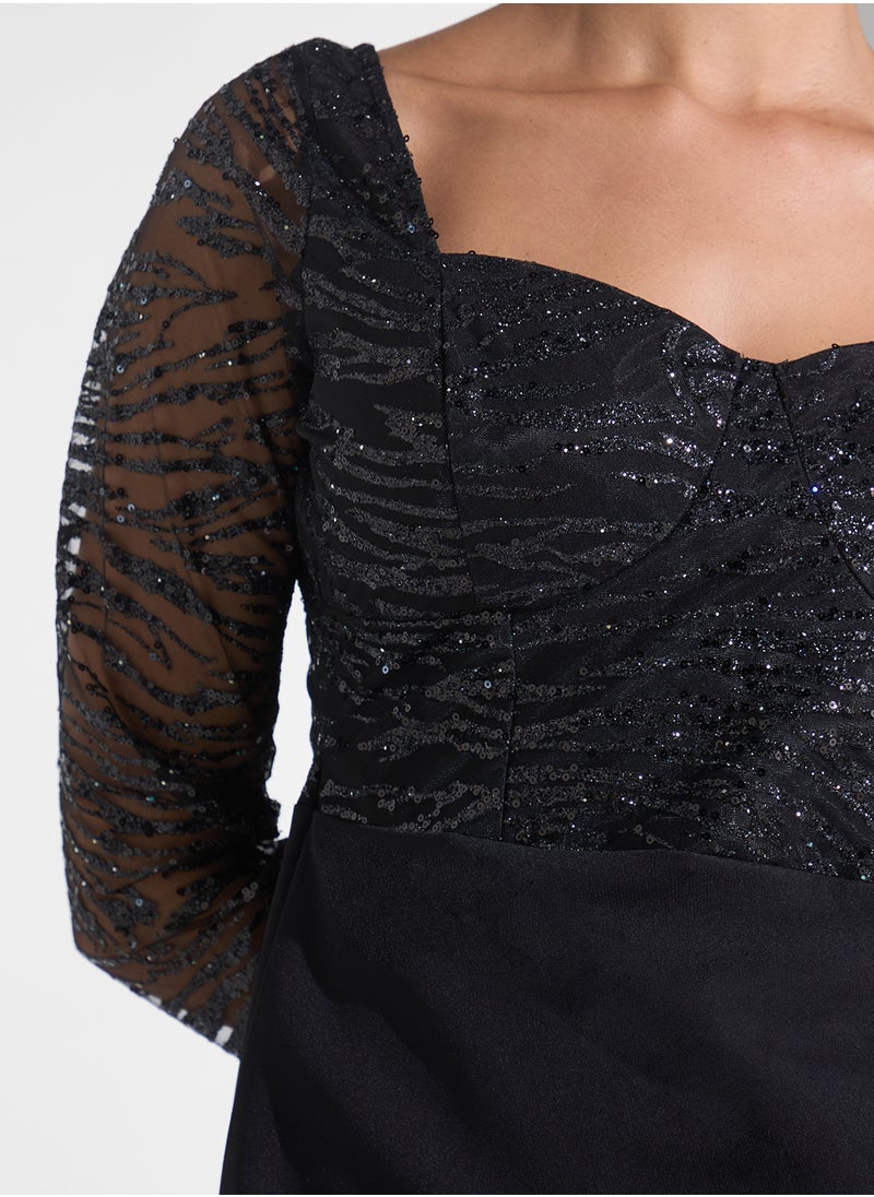 Ella Limited Edition - Embellished Bodice Dress Wih Slit - Image 1