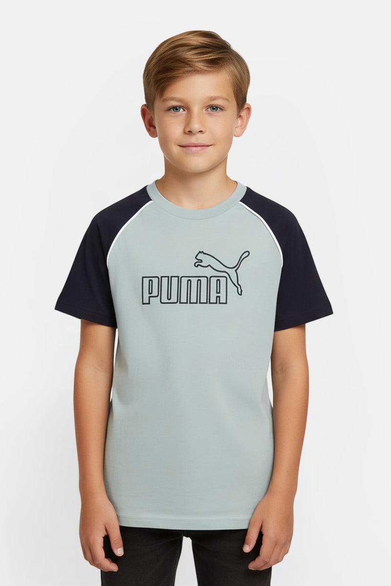 PUMA Kids Boy Sportswear Fit Short Sleeve Outdoor T-Shirt, Slate Green - Image 1
