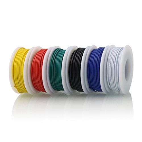 CBAZY Hook up Stranded Wire Kit 20 Gauge 6 Colors 19.6 feet Each Electrical Wire 20 AWG PVC Wire - Image 2