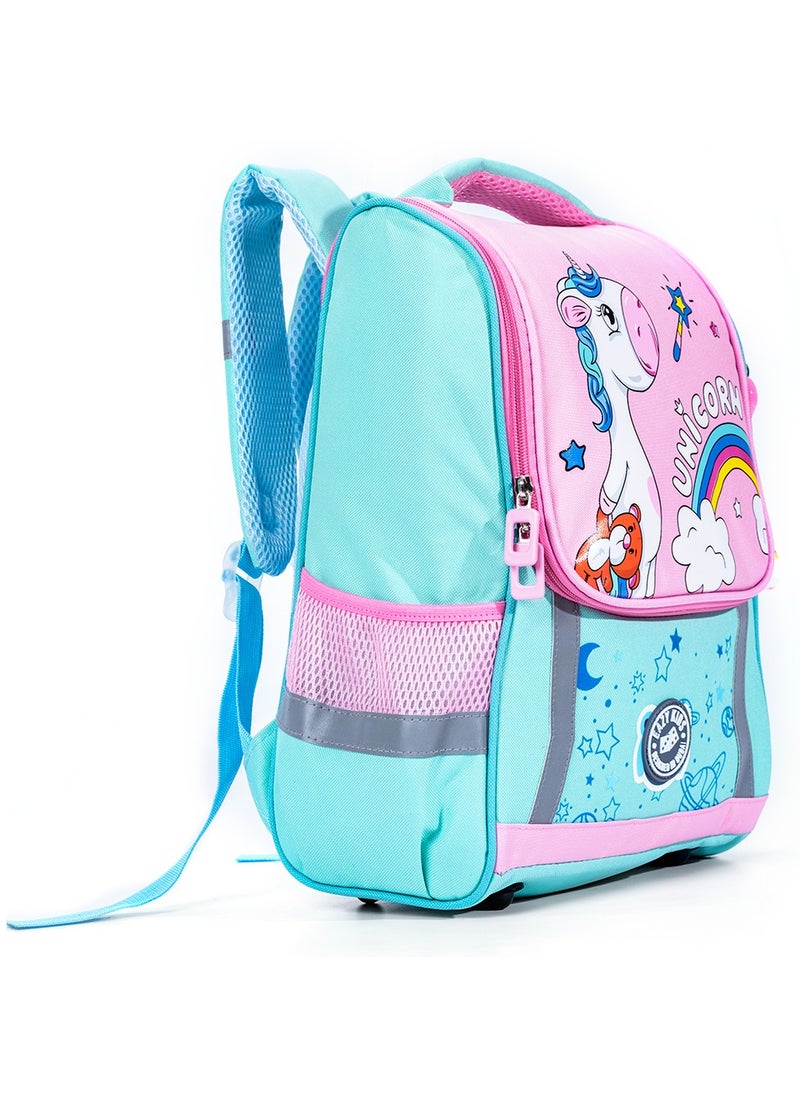 Eazy Kids حقيبة مدرسية يونيكورن - أخضر + وردي  - Image 4