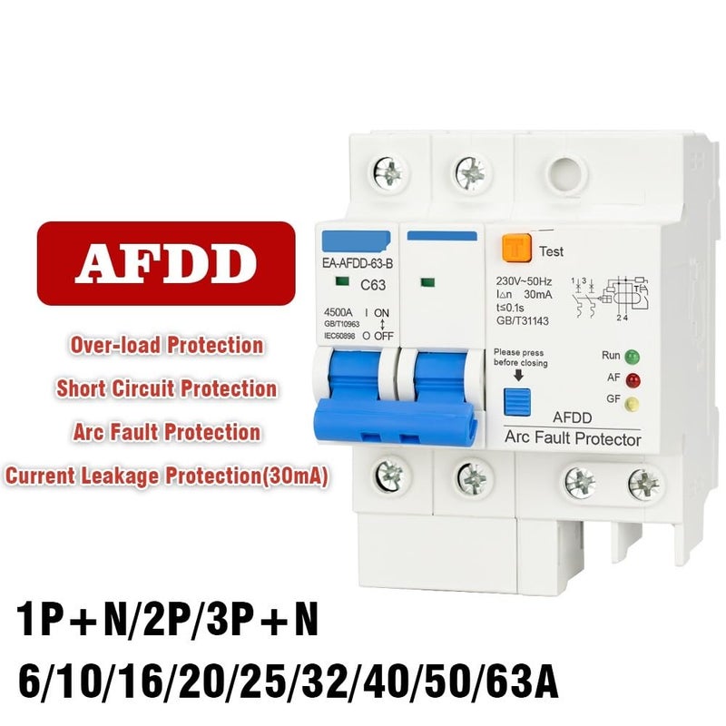 Fault Arc Protector Circuit Breaker Main Short Circuit Overload Leakage Protection AC 230V 16A 20A 32A 63A(1P and N,50A) - Image 3