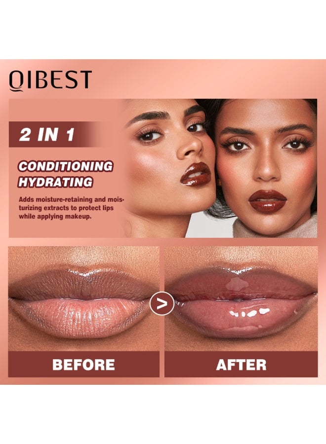 QiBest Hydrating Tinted Lip Serum Hydrating Lip Plumper with Natural Shine Nourishing Jelly Lip Tint for Soft Full Lips Non Sticky Long Lasting Color Moisturizing Lip Makeup Lip Gloss Lip Tint 12g 02 - Image 5