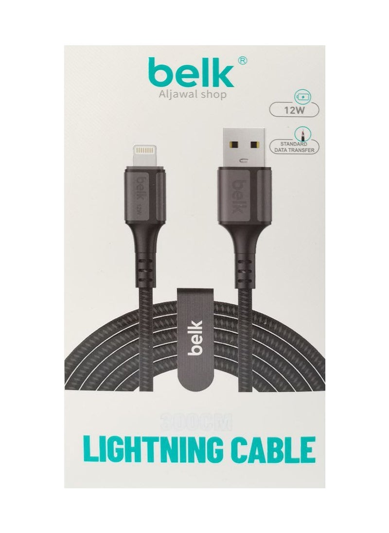 Belk - BL-S3 Belk 12W Usb-Lightning Fast Charging Data Cable 300CM - Image 1