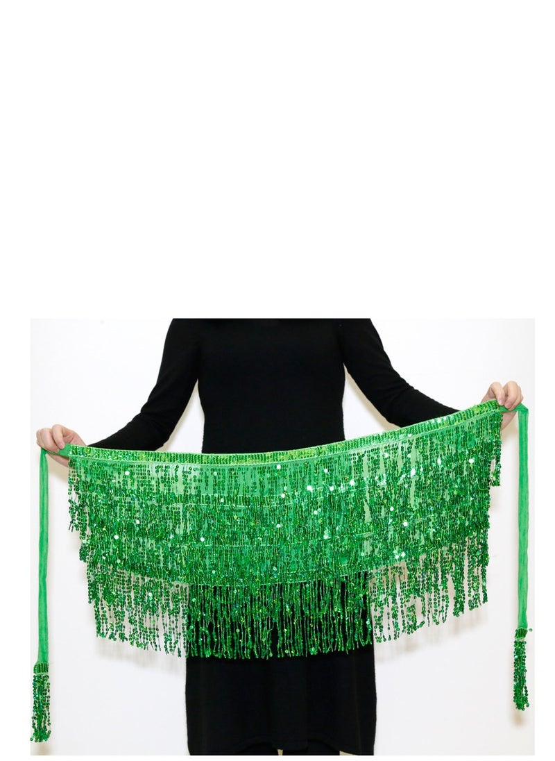 Generic - Squality Women Belly Dance Scarf Green（three layers） - Image 1