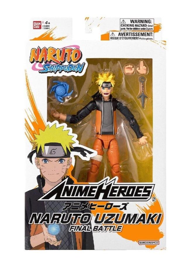 Bandai ANIME HEROES ACTION FIGURE NARUTO - NARUTO UZUMAKI FINAL BATTLE 17cm  - Image 2