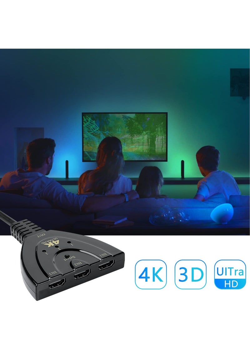 Generic - ReignSword 4K HDMI Splitter & Selector Switch Box - Seamless Home Entertainment with 3-in-1 HDMI Input for Effortless Switching and High-Definition Video Quality - Image 1