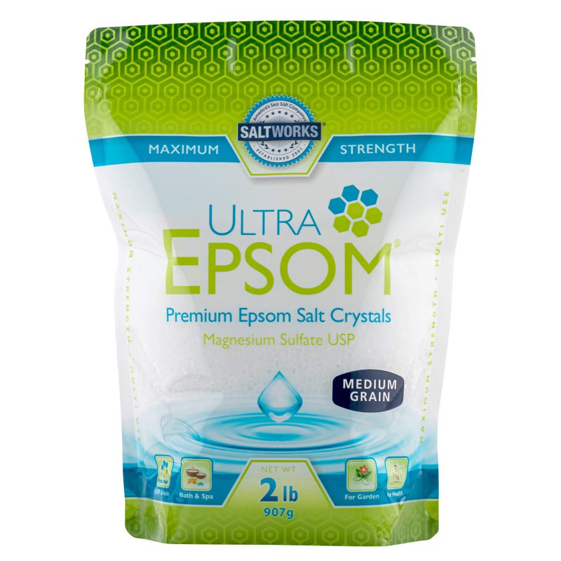 SaltWorks SaltWorks Ultra Epsom Premium Bath Salt, Medium Grain, 2 Pound Bag