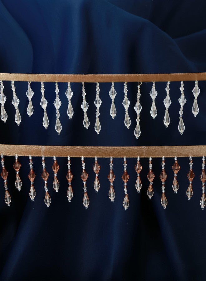 HedongHexi شريط زينة من الخرز من هيدونغ هيكسي، 5 ياردات، شريط زينة من الخرز على شكل دمعة، شريط زينة من الخرز البوليستر، مناسب لحفلات الزفاف، أعمال الخياطة اليدوية، ديكور المنزل، وتزيين الملابس - Image 4