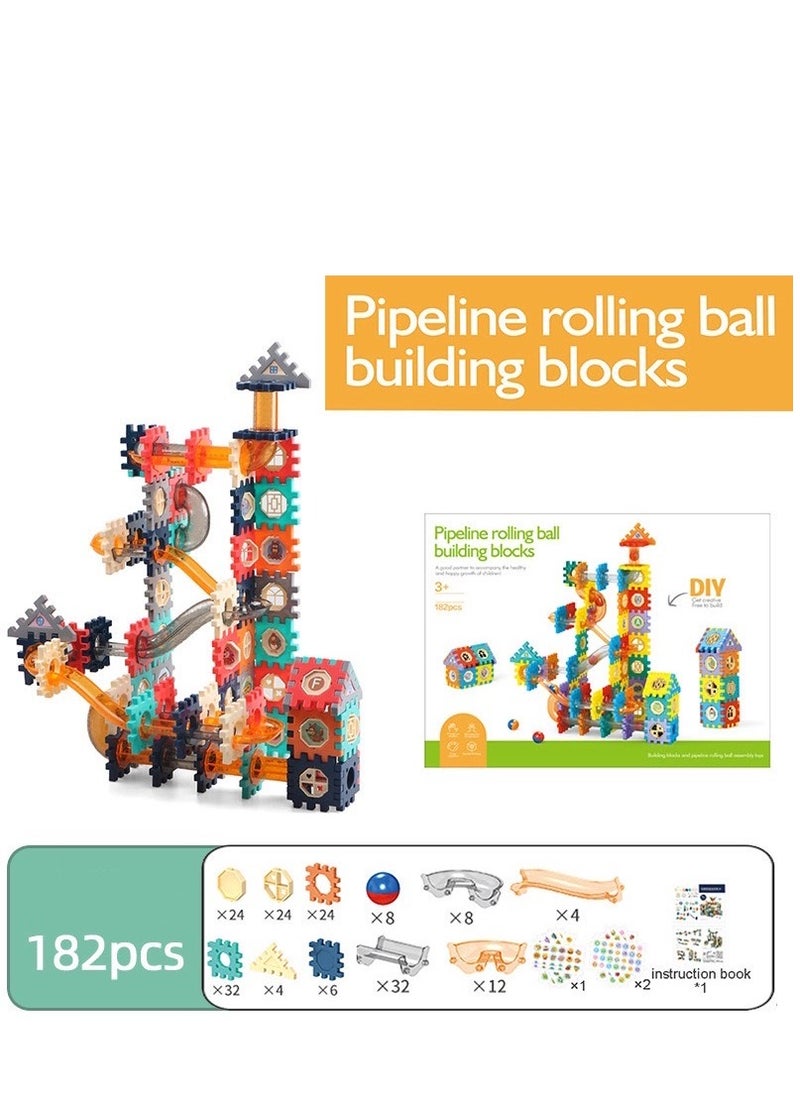 182pcs Pipeline Rolling Ball Building Blocks for Kids 