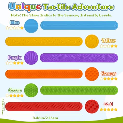 HOMQYTE 6 PCS Fidget Slap Bracelets Toys for Kids Adults Textured Silicone Bracelet Sensory Toys for Autism Anxiety ADHD Calm Down Corner Multicolor 1 6 Pcs - Image 5