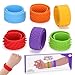 HOMQYTE 6 PCS Fidget Slap Bracelets Toys for Kids Adults Textured Silicone Bracelet Sensory Toys for Autism Anxiety ADHD Calm Down Corner Multicolor 1 6 Pcs - Image 2