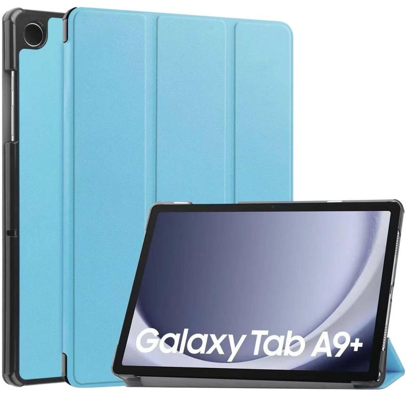 LL Sky Blue Samsung Tab Folio Case Compatible with Samsung Galaxy Tab A11 / Samsung Galaxy Tab A9 with Protective Cover Stand Function and Daily Tablet Carry - Image 1