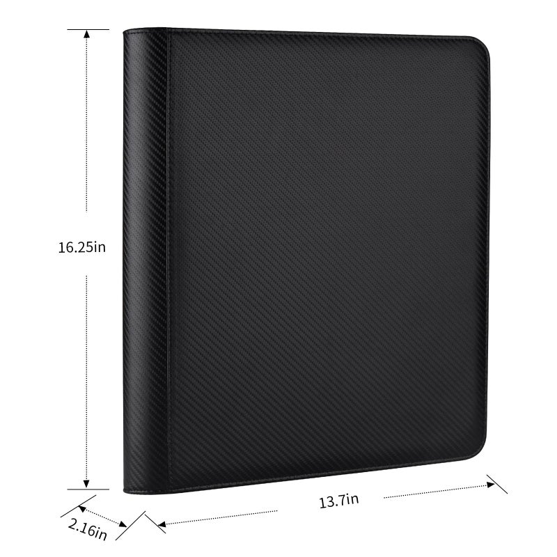 GERMUN Toploader Binder, Holds 288 Toploaders, 9 Pocket Top Loader Binders with Sleeves for 3 x 4'' Toploaders, Double-Sided Pocket Top Loader Storage Binder, Trading Card Binder - Carton Black - Image 2