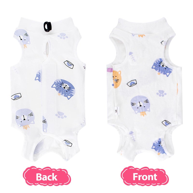 Coppthinktu 2 PCS Cat Recovery Suit Female Cat Onesie for Cats After Surgery Spay Abdominal Wounds, Kitten Surgery Recovery Suit Female Breathable E-Collar Alternative Kitten Onesie Anti Licking Medium - Image 4