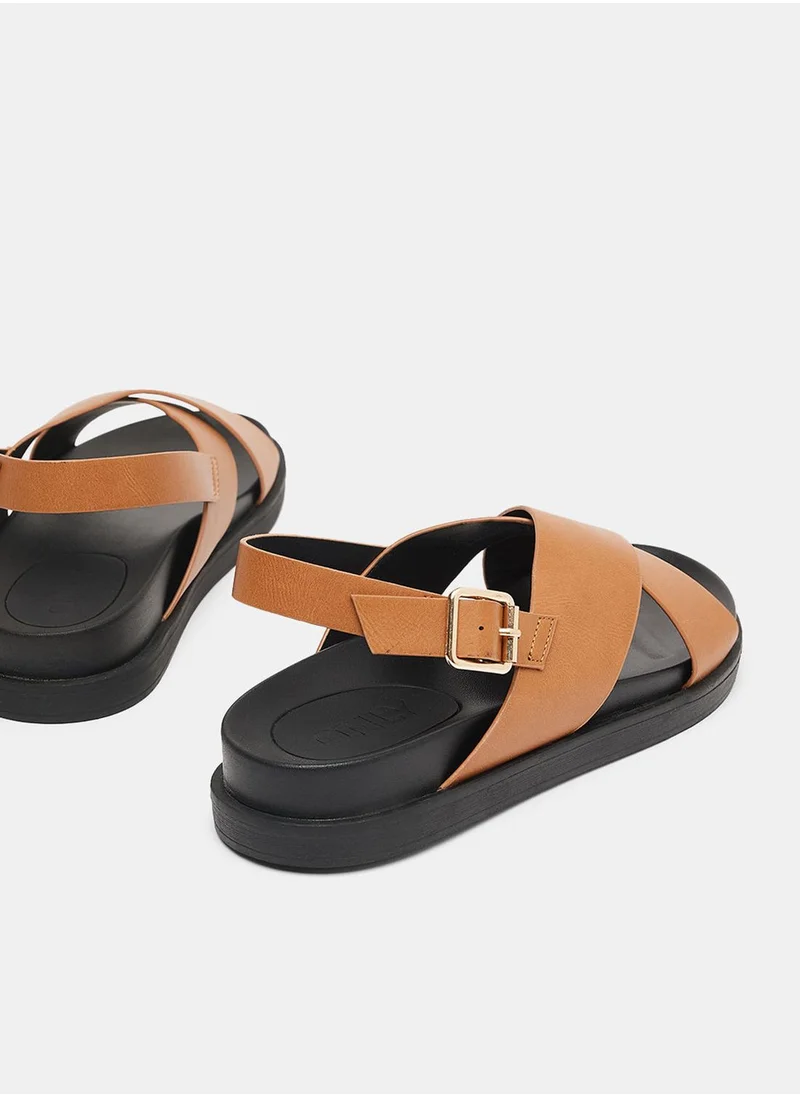ONLY Faux Leather Slingback Sandals