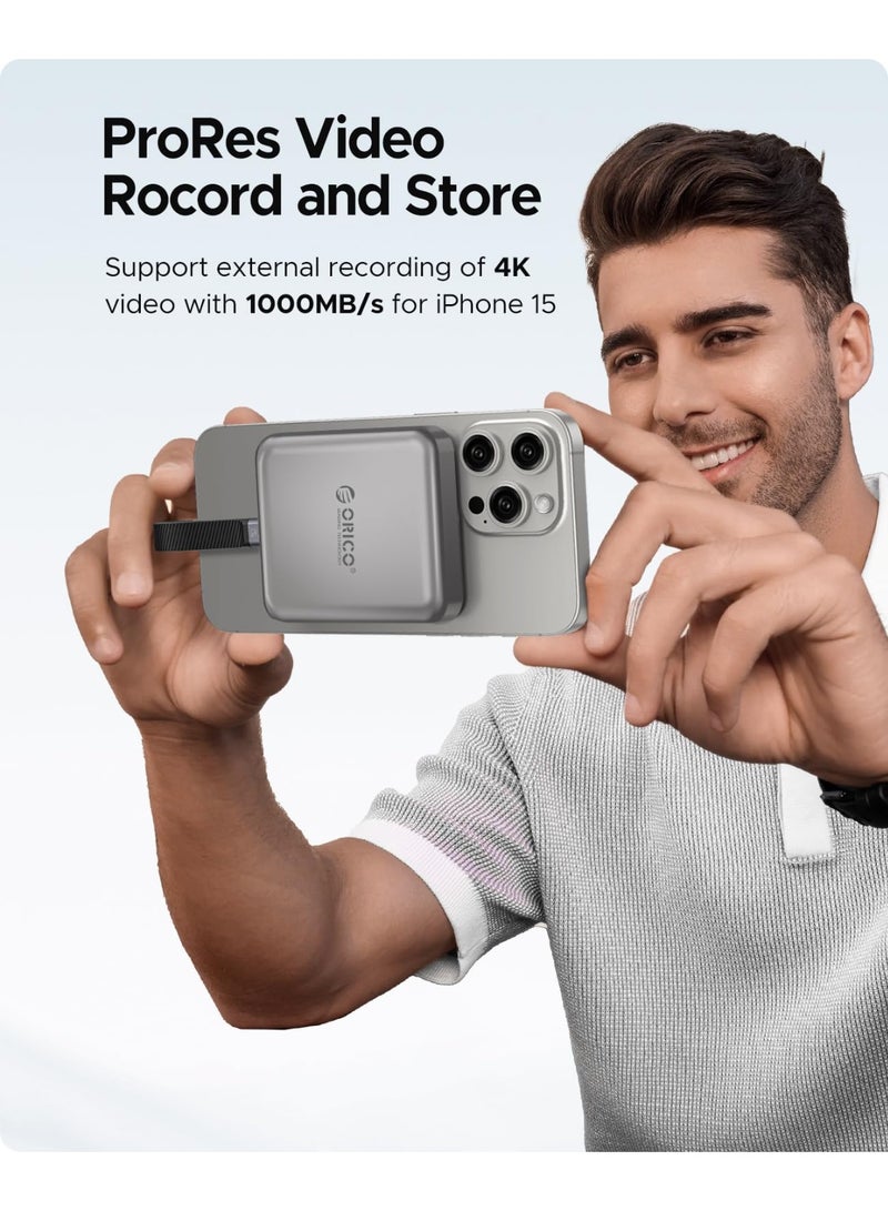 Orico ORICO2TB Magnetic External SSD, 4K ProRes HDR Record and Store, USB3.1 Gen2(1000MB/s), USB3.2 Gen2*2(2000MB/s), Portable Solid State Drive, Compatible with USB-C Smartphone, Computer - A20PLUS - Image 3