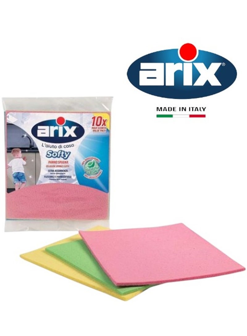 منشفة إسفنجية طبيعية من أريكس نيو سوفتى 10 قطع: تنظيف مستدام، أداء متفوق