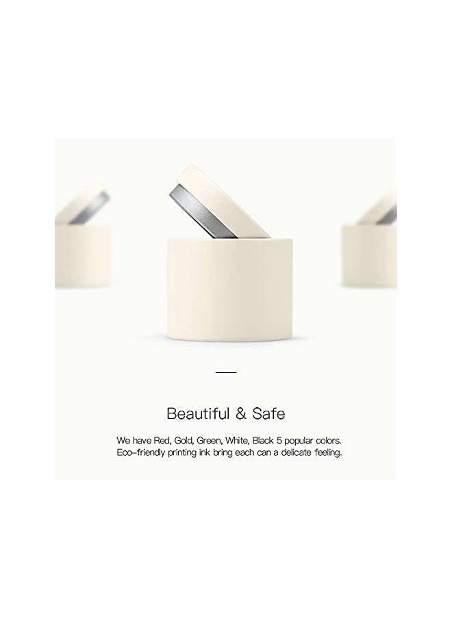 Green Tiger Mini Small Tin Can Box with Lids Canister for Coffee Tea Candy Storage Loose Leaf Tea Tin Containers Storage 5 Pcs (White, S) - Image 4