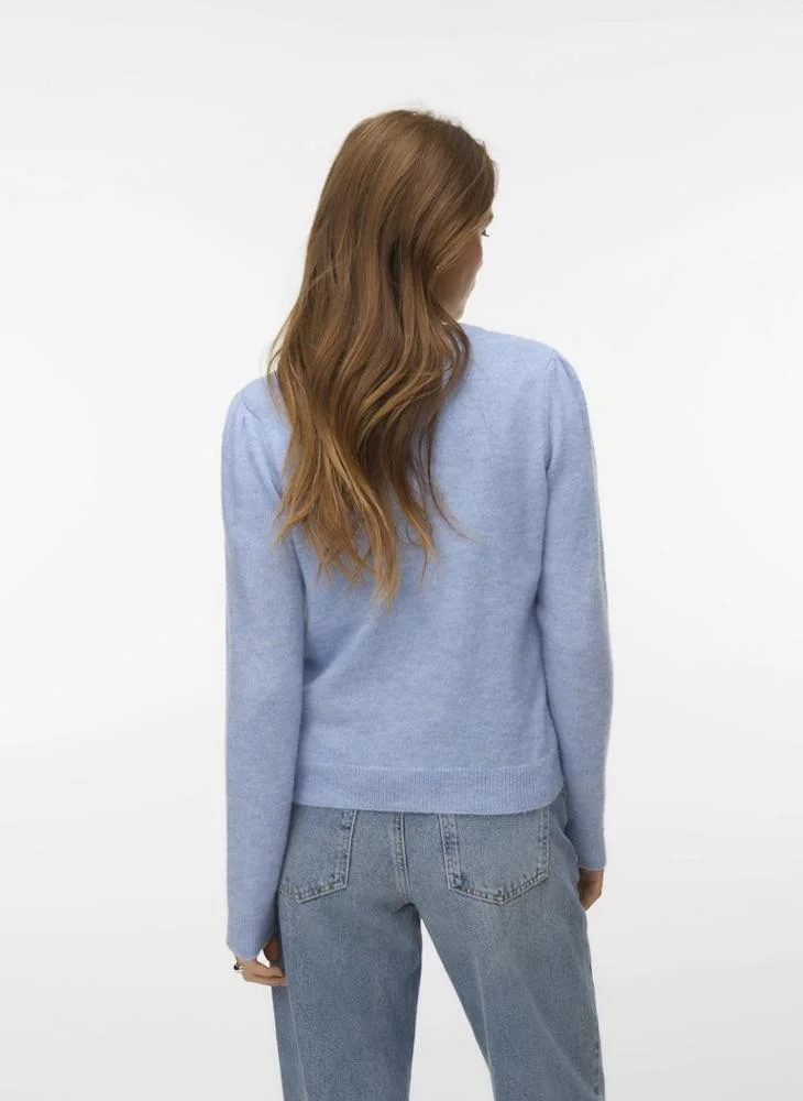 VERO MODA VMFIORELLA Embroidered O-Neck Cropped Cardigan