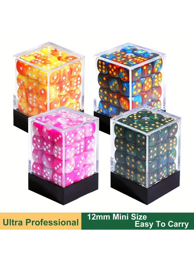 36 Pcs Red Grey Swirl Dice Set 12mm D6 Game Dice With Portable Case For MTG DND - Image 2