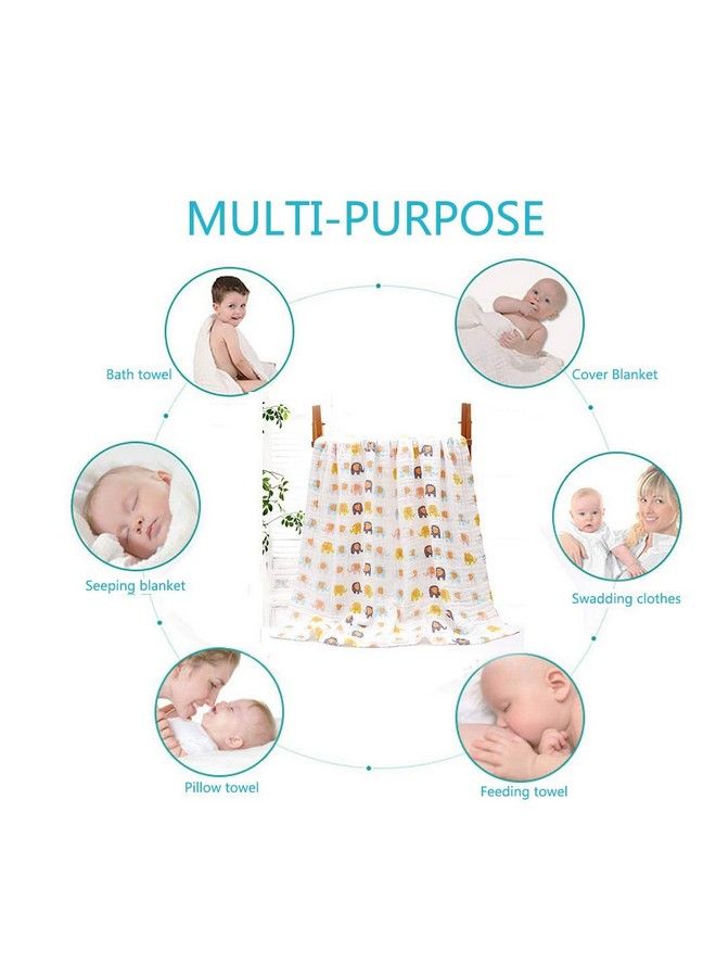 MOM'S HOME Baby Super Soft Absorbent Muslin 6 Layer Wash Towel60X120 Cm (0 3 Years)Printed And Pack Of 3 Napkin And 2 Burp Cloth - Image 5