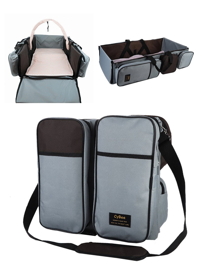 GOOTOY Portable And Foldable Mommy Backpack,Multifunctional Handbag Can Turn Into Baby Crib Bed