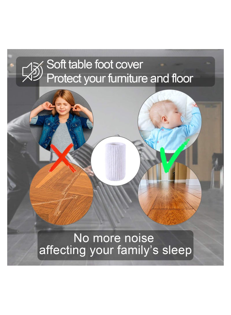 SOLARAE Chair Leg Socks 16 Pcs High Elastic Knitted Chair Leg Floor Protectors Thickening Furniture Socks - Image 2