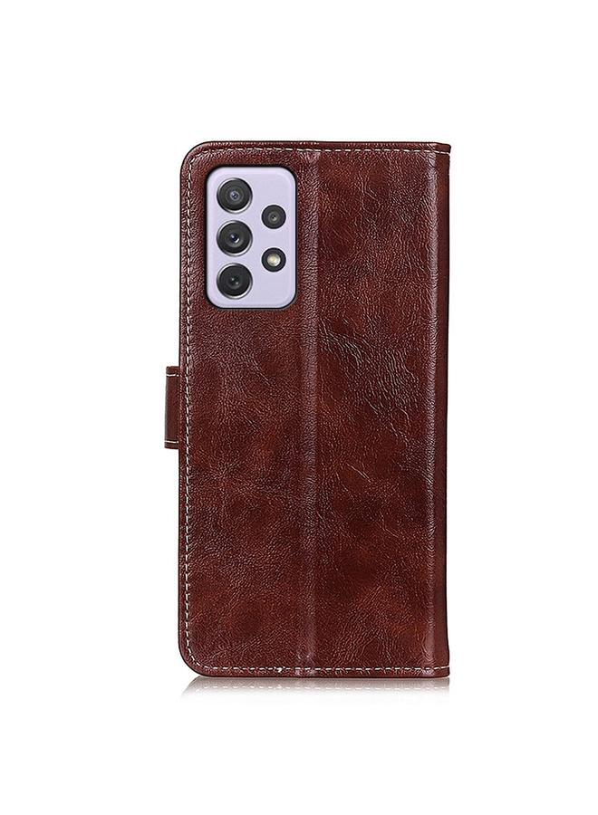 اس-توب جراب لهاتف Samsung Galaxy A73 5G جراب هاتف جلدي بتصميم حصان مجنون بتصميم كلاسيكي قابل للطي أفقيًا - Image 3