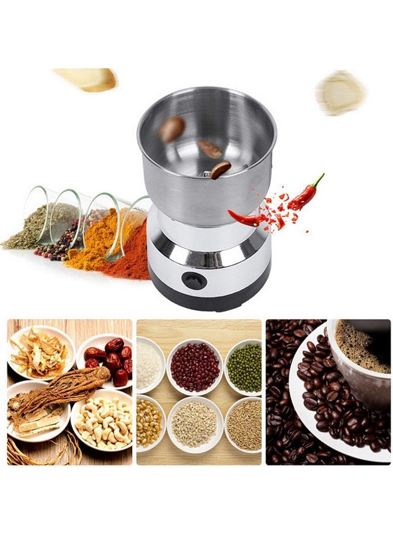 مطحنة توابل كهربائية بقدرة 300 وات من الفولاذ المقاوم للصدأ، مطحنة حبوب القهوة محمولة رباعية الشفرات لحبوب القهوة والتوابل والأعشاب - Image 4