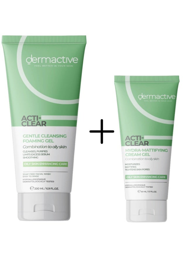 Dermactive Deractive Set for Oily Skin (Cleanser + Moisturizing Cream)