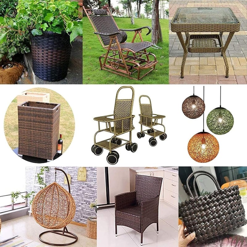 Plastic Rattan Repair Material, 500G 5Mm Woven Rattan Hand-Woven DIY Material Repair Laundry Basket(F) - Image 4