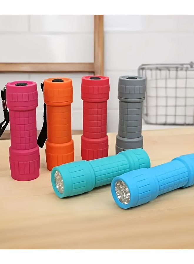 6pcs Portable Flashlights With Cable Multi Color Set For Camping Emergency - Image 2