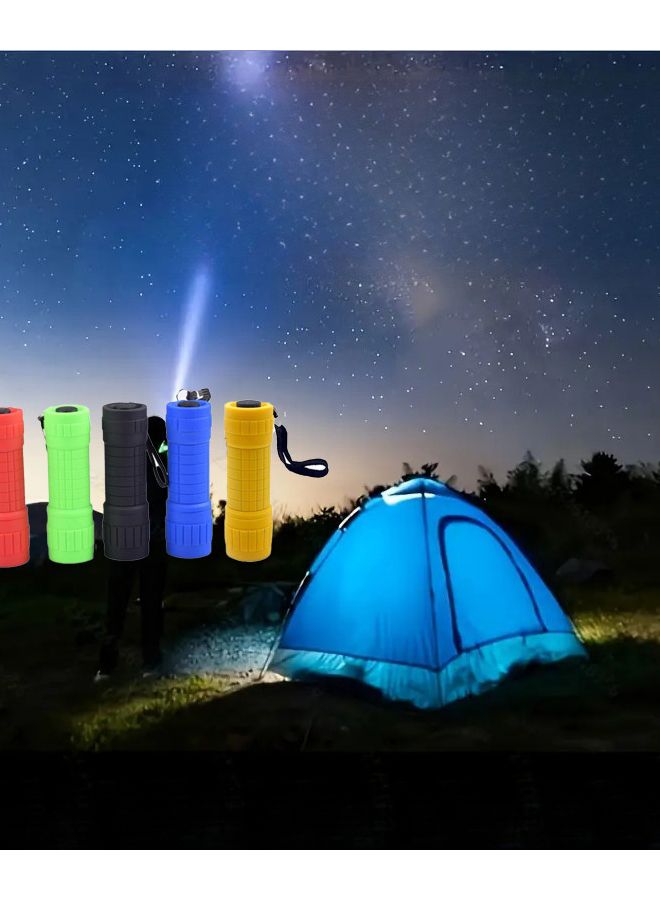 6pcs Portable Flashlights With Cable Multi Color Set For Camping Emergency - Image 5