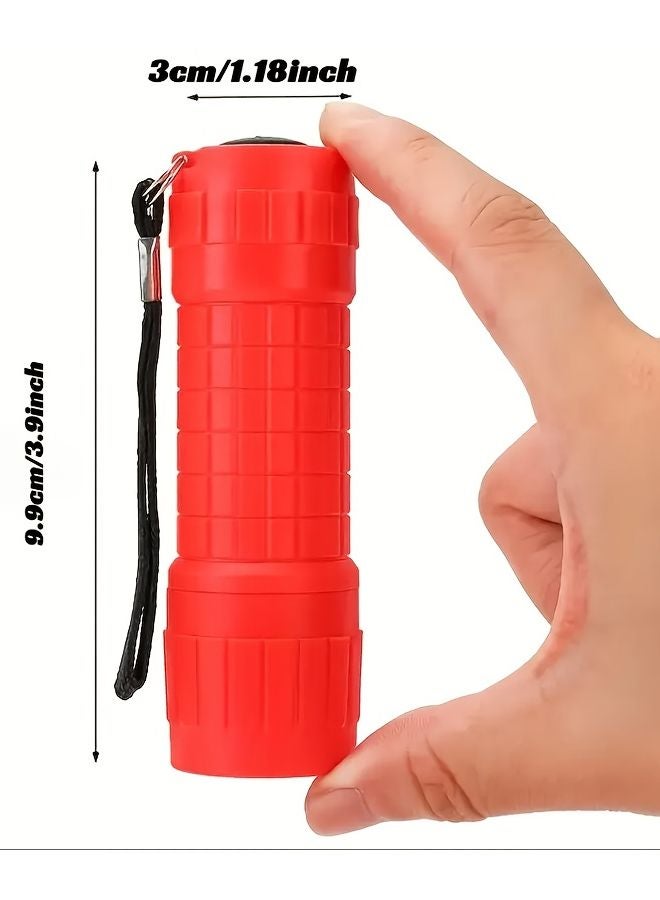 6pcs Portable Flashlights With Cable Multi Color Set For Camping Emergency - Image 4