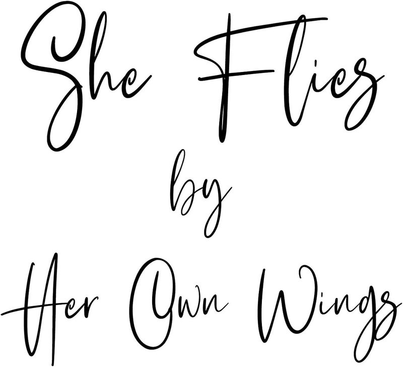 She Flies By Her Own Wings Temporary Tattoo 35x35cm Size Pack Of 4