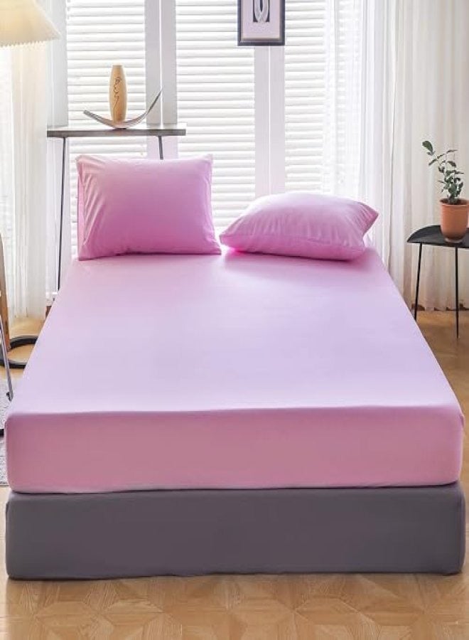 Cadrica 3 Pieces Bedsheet Set Includes 1 Deep-Pocket Fitted Sheet and 2 Pillow Covers, Breathable, Wrinkle Resistant, Hypoallergenic – King Size - Image 1