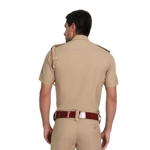 uniformer Khaki Police Half Sleeves Shirt for Men | Men's Durable & Comfortable Uniform | Breathable & Lightweight | Ideal for Police | Easy to Maintain (Khaki_39) - Image 4
