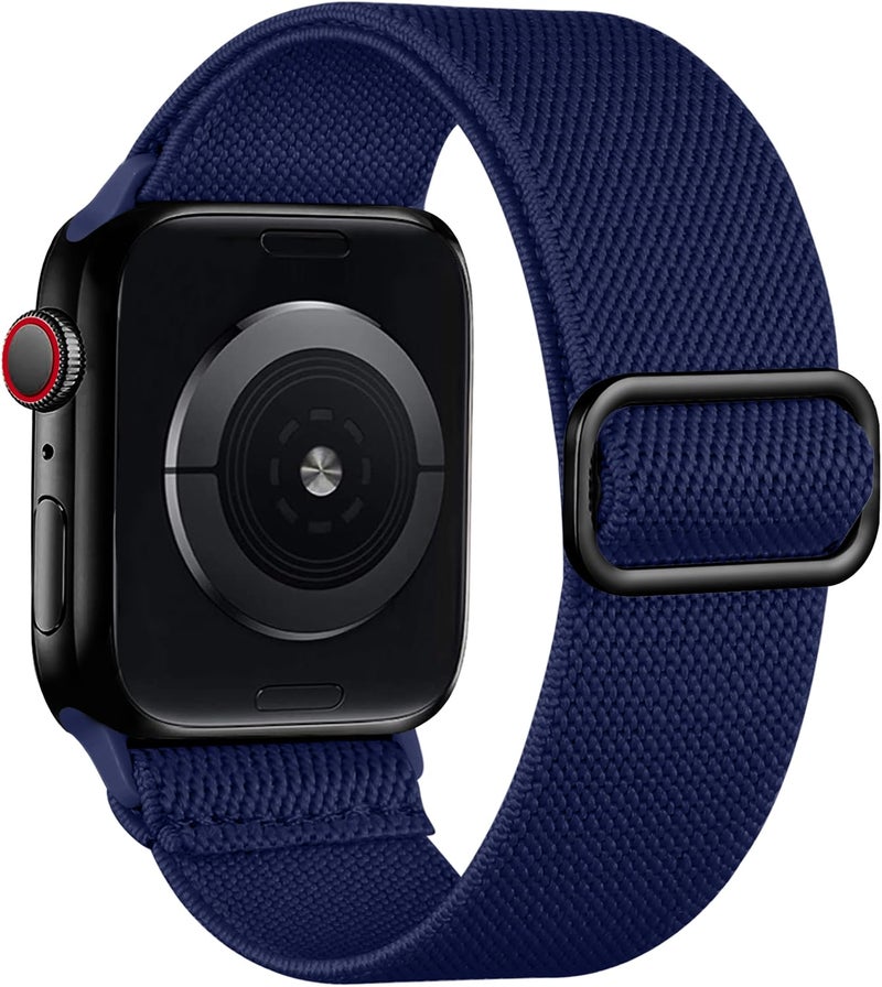 Lerobo Compatible with Apple Watch Band 44mm SE 2 Series 11/10/9 45mm 46mm Ultra 3 2 1 49mm 42mm for Men Women iWatch Band Series 8 7 6 5 4 SE3 Stretchy Nylon Solo Loop Sport Strap,Midnight Blue - Image 1