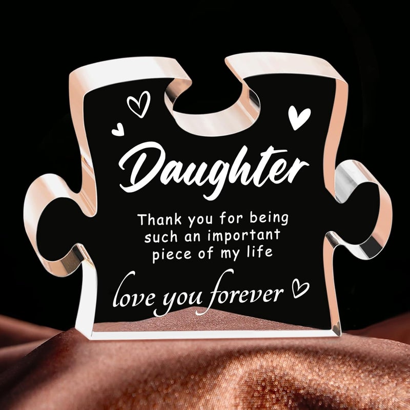 Elequaint Daughter Gifts from Mom Daughter Birthday Gifts  Carved Acrylic Block Best Daughter Gifts Christmas Wedding Graduation Mothers Day Gifts for Daughter - Image 1