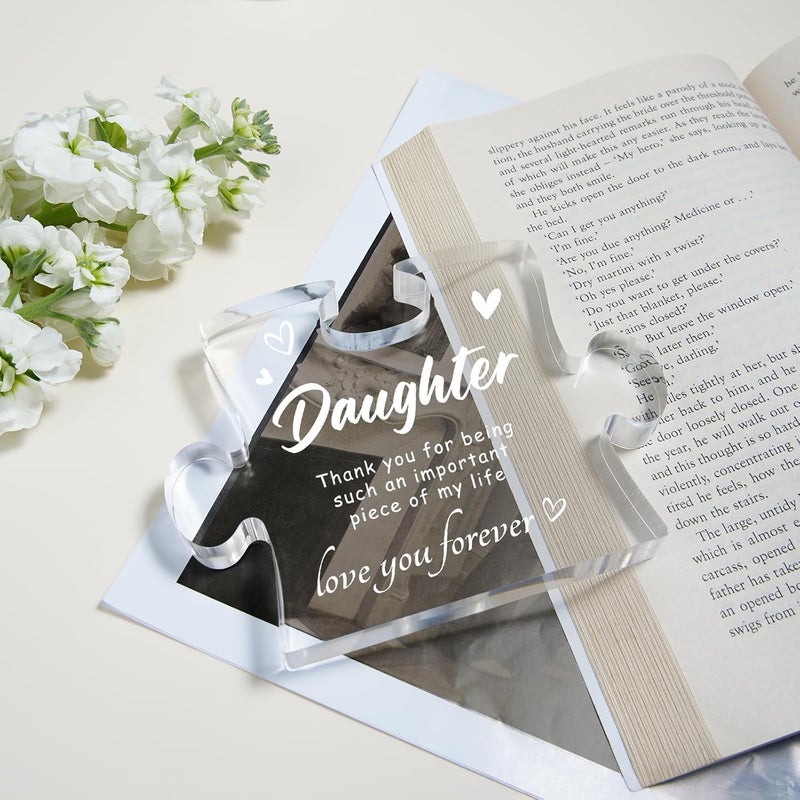 Elequaint Daughter Gifts from Mom Daughter Birthday Gifts  Carved Acrylic Block Best Daughter Gifts Christmas Wedding Graduation Mothers Day Gifts for Daughter - Image 5