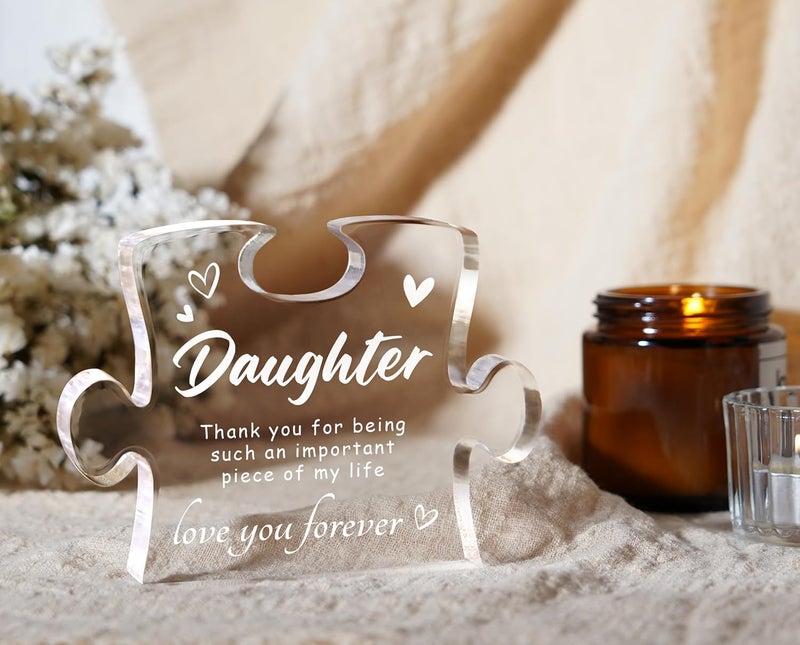 Elequaint Daughter Gifts from Mom Daughter Birthday Gifts  Carved Acrylic Block Best Daughter Gifts Christmas Wedding Graduation Mothers Day Gifts for Daughter - Image 4