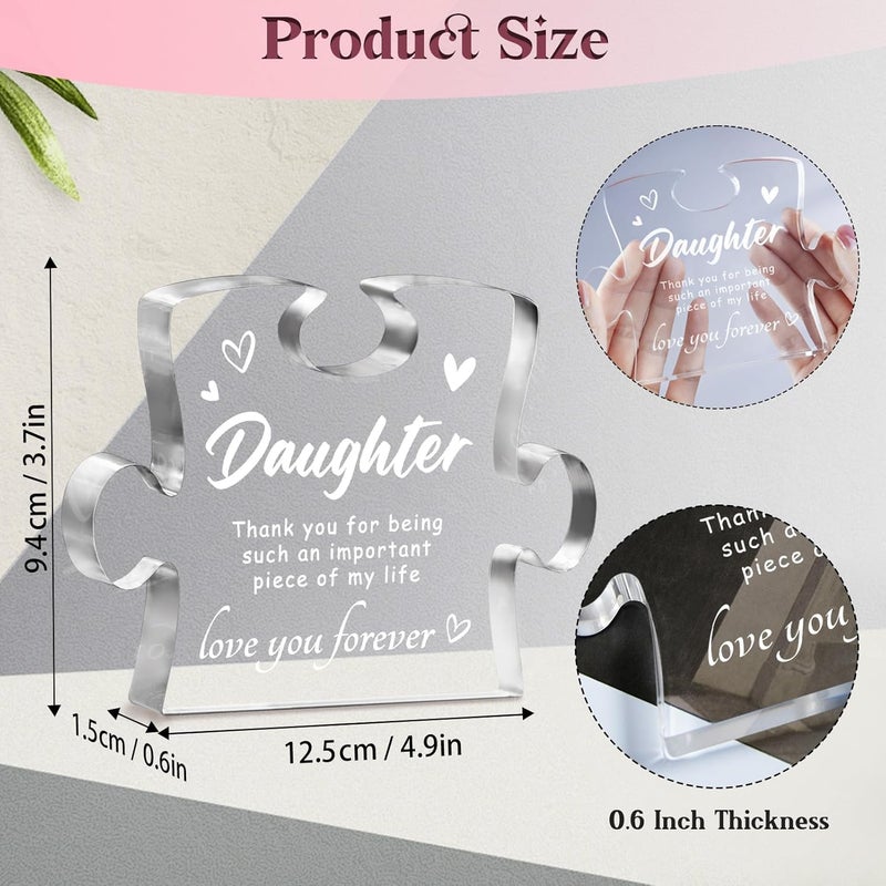 Elequaint Daughter Gifts from Mom Daughter Birthday Gifts  Carved Acrylic Block Best Daughter Gifts Christmas Wedding Graduation Mothers Day Gifts for Daughter - Image 2